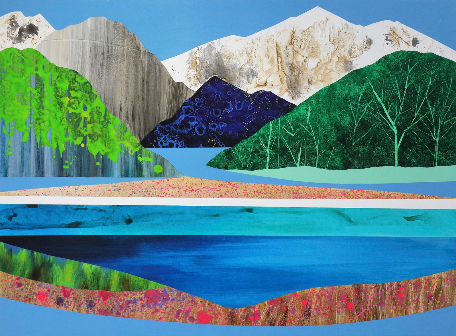 Sarah Winkler Abstract Painting - Sapphire Lake