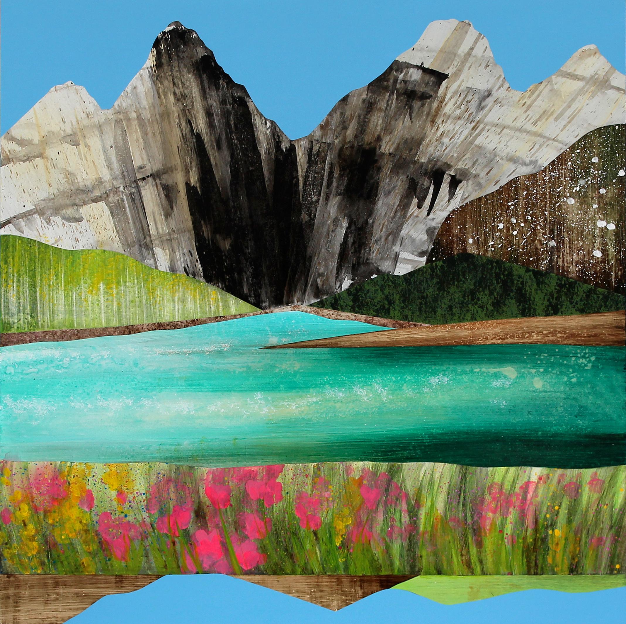 Sarah Winkler Landscape Painting - Spring on the Gallatin River