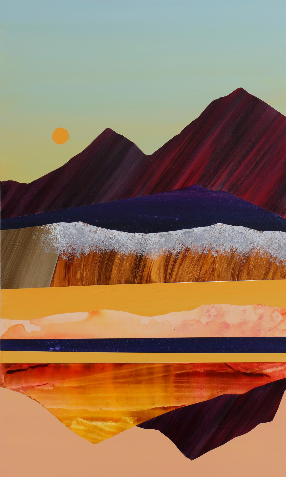 Sun, Smoke, Nevada - Painting by Sarah Winkler