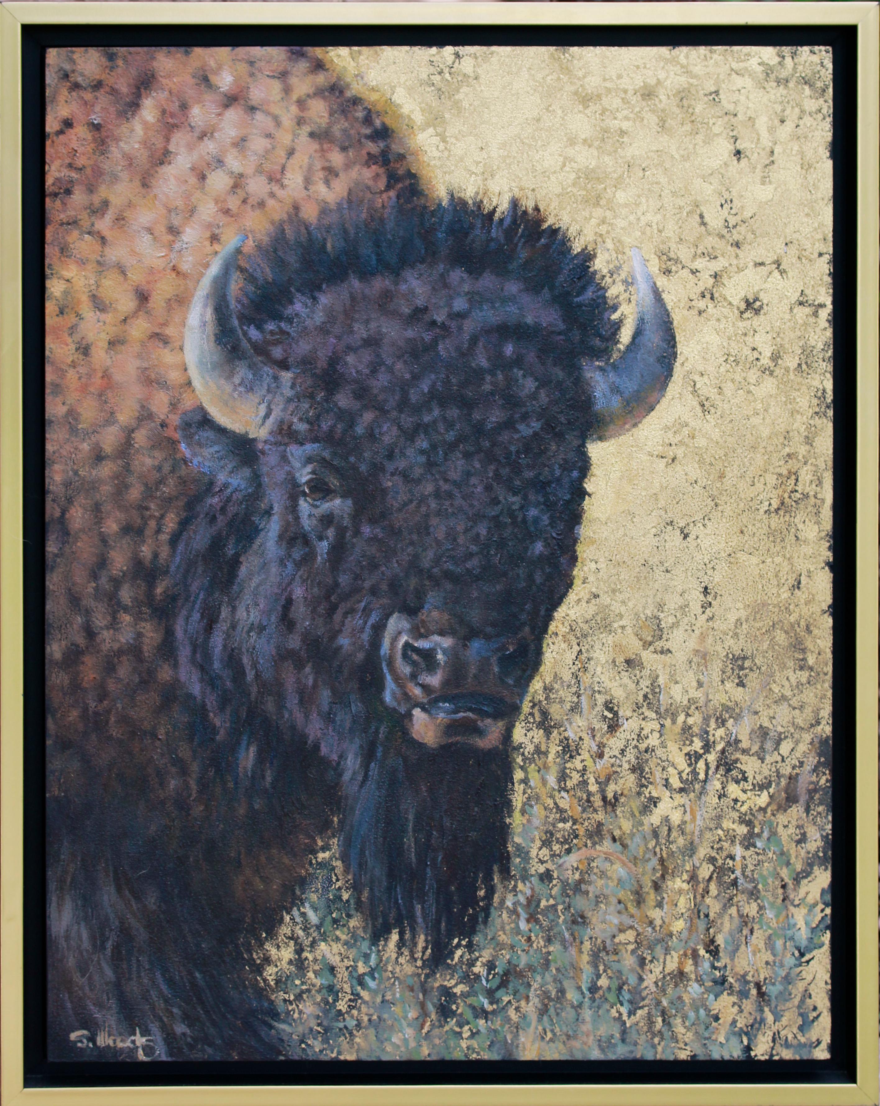 Animal Painting di Sarah Woods - Marrone e oro