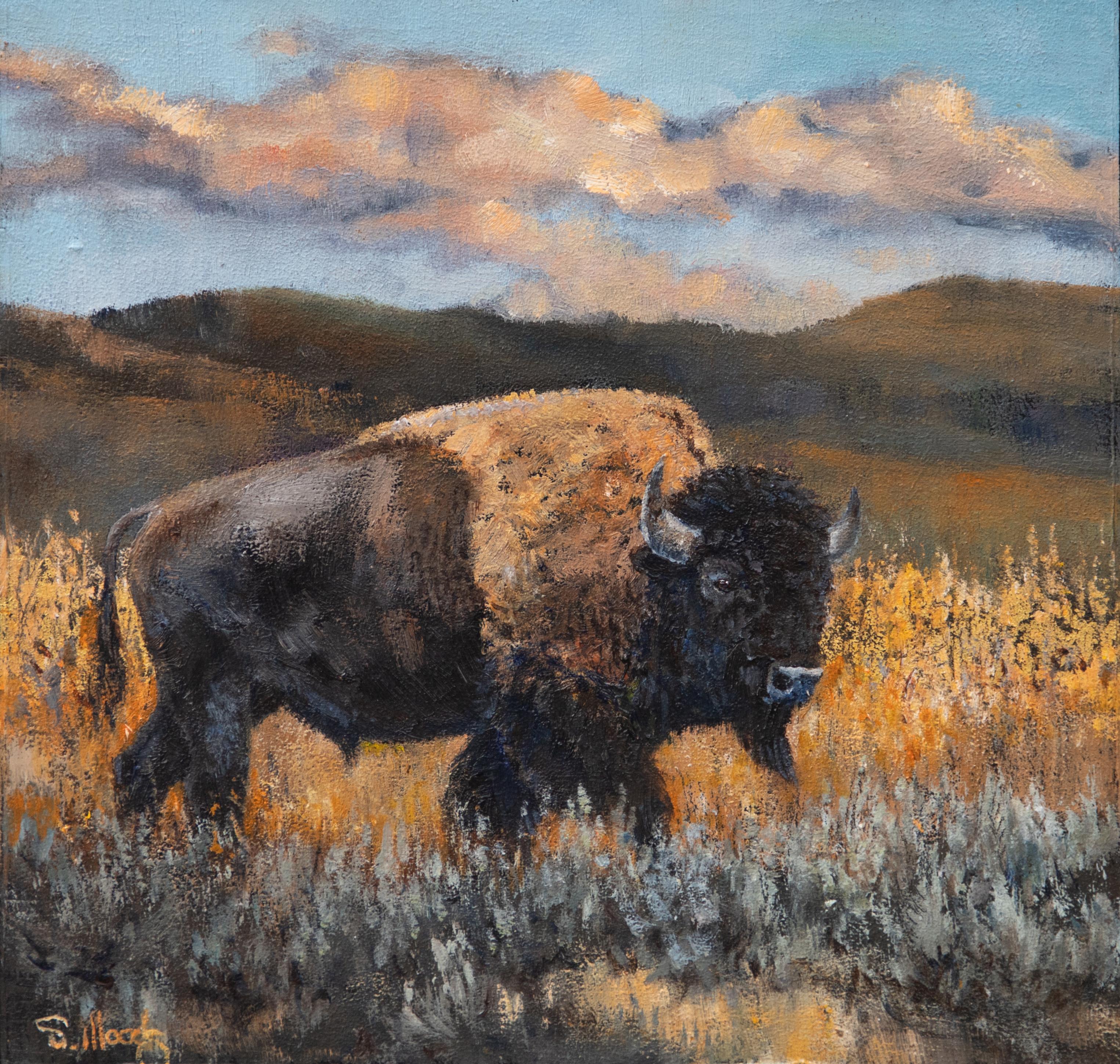 Goldene Wächterin – Painting von Sarah Woods