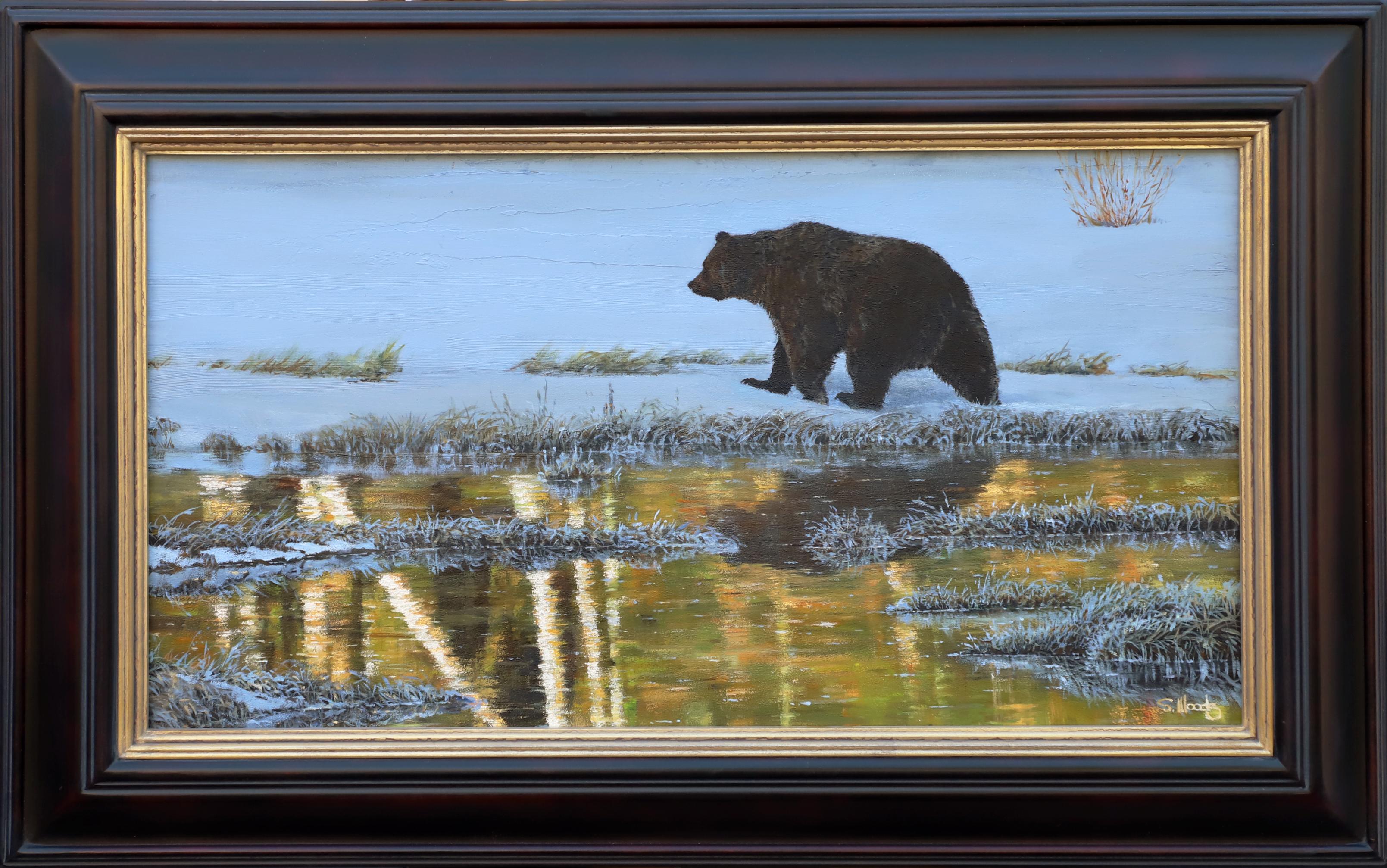 Gefrorene Reflexionen – Painting von Sarah Woods