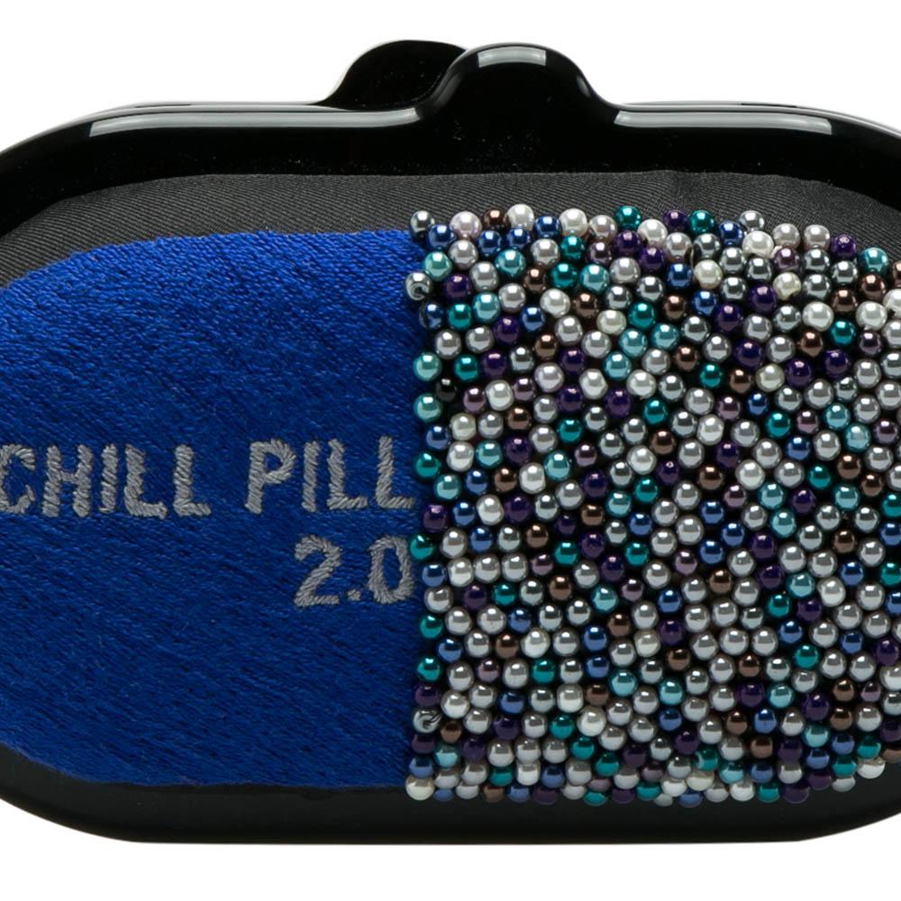 Sarah's Bag Pochette a catena in tessuto con perline blu/multicolore Chill Pill 2.0 1