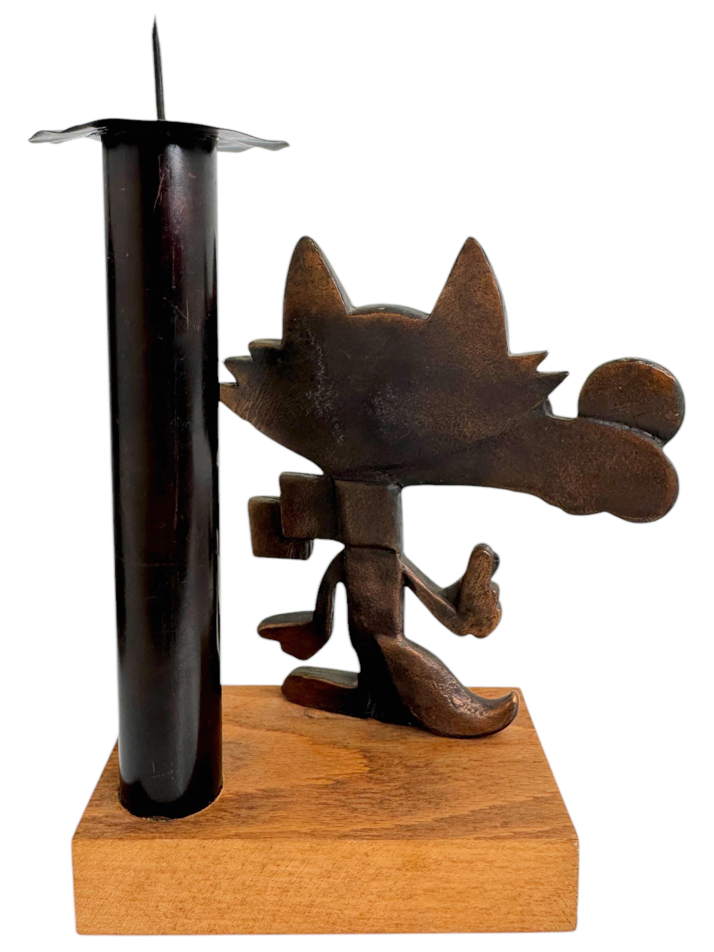 Sarajevo Juegos Olímpicos de Invierno 1984 Figura Mascota Candelabro Vintage Yugoslavia Moderno de mediados de siglo en venta