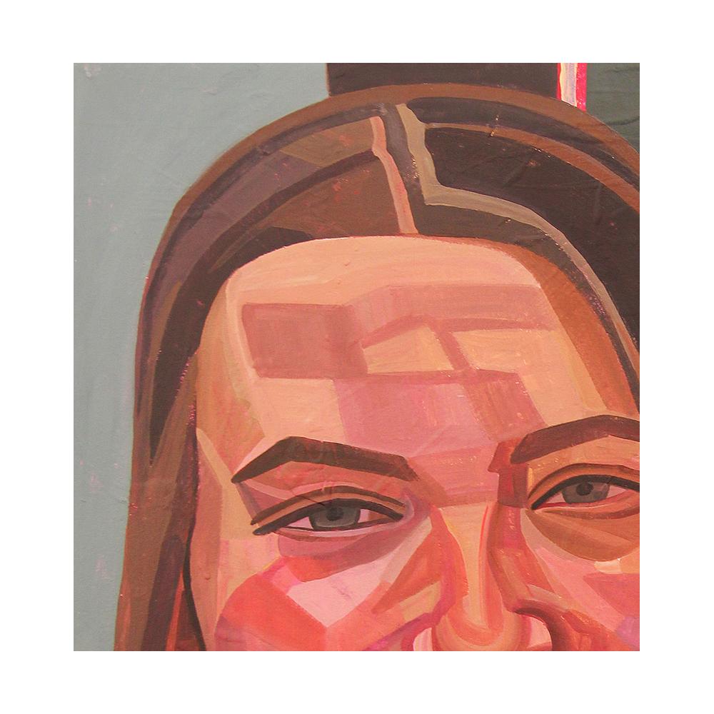 « Lisa's Daughter », peinture de portrait figurative abstraite contemporaine colorée - Contemporain Painting par Saralene Tapley