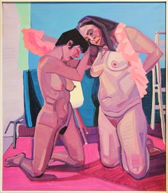 "Masha and Christina" Pink Toned Abstract Portrait of Nude Women
