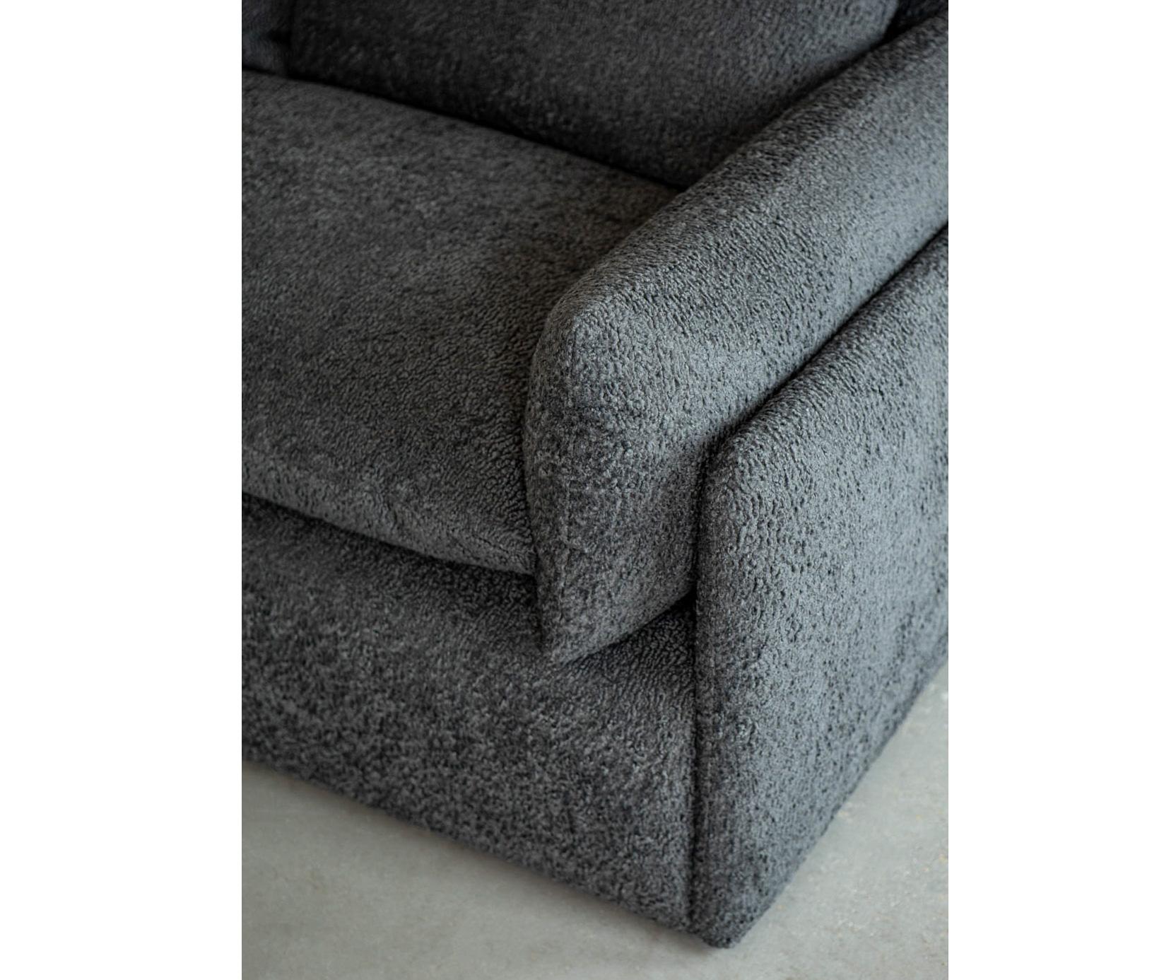 Upholstery Saramony Sofa Bed in Grey Shearling