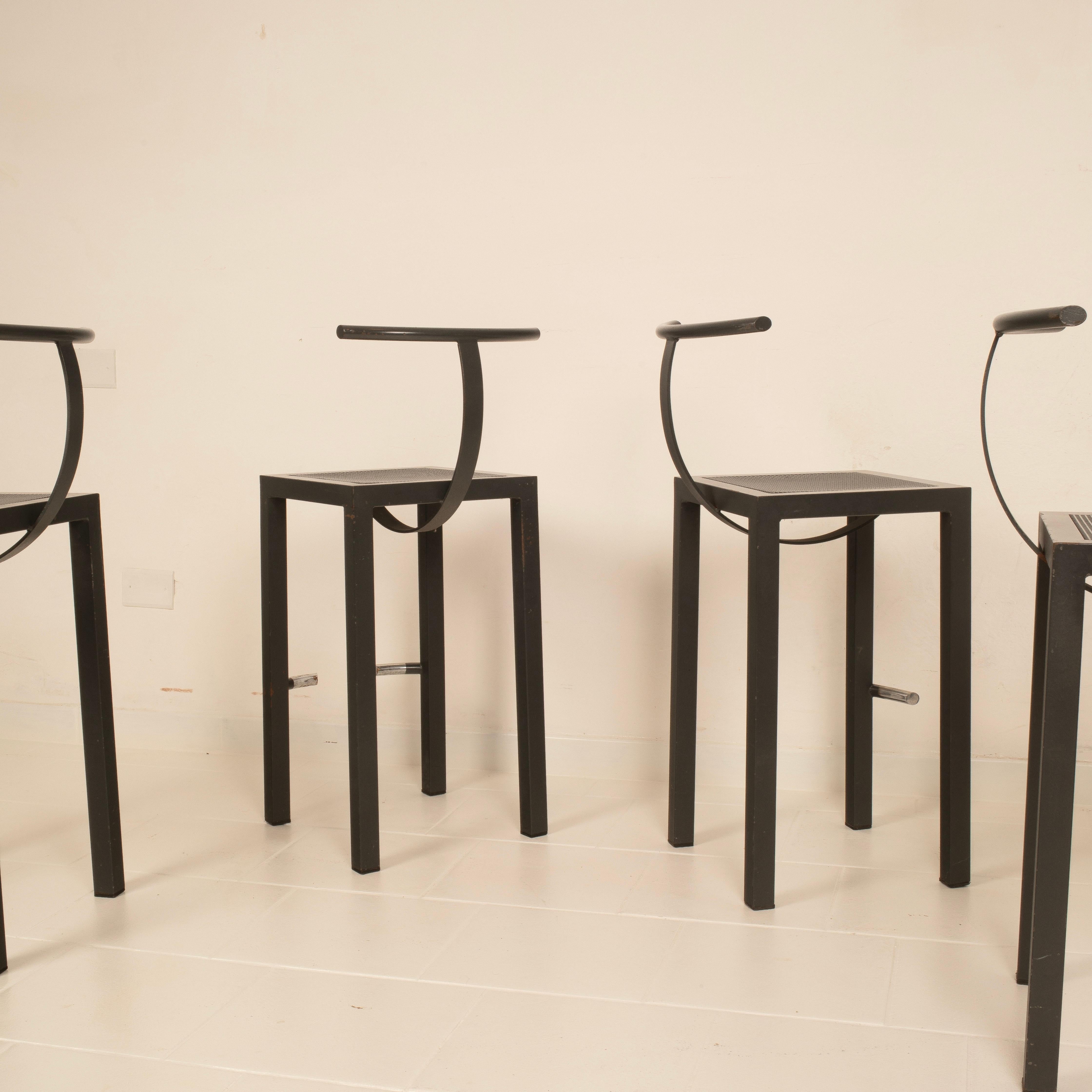 Steel Sarapis Stools by Philippe Starck for Driade Set of 2 For Sale