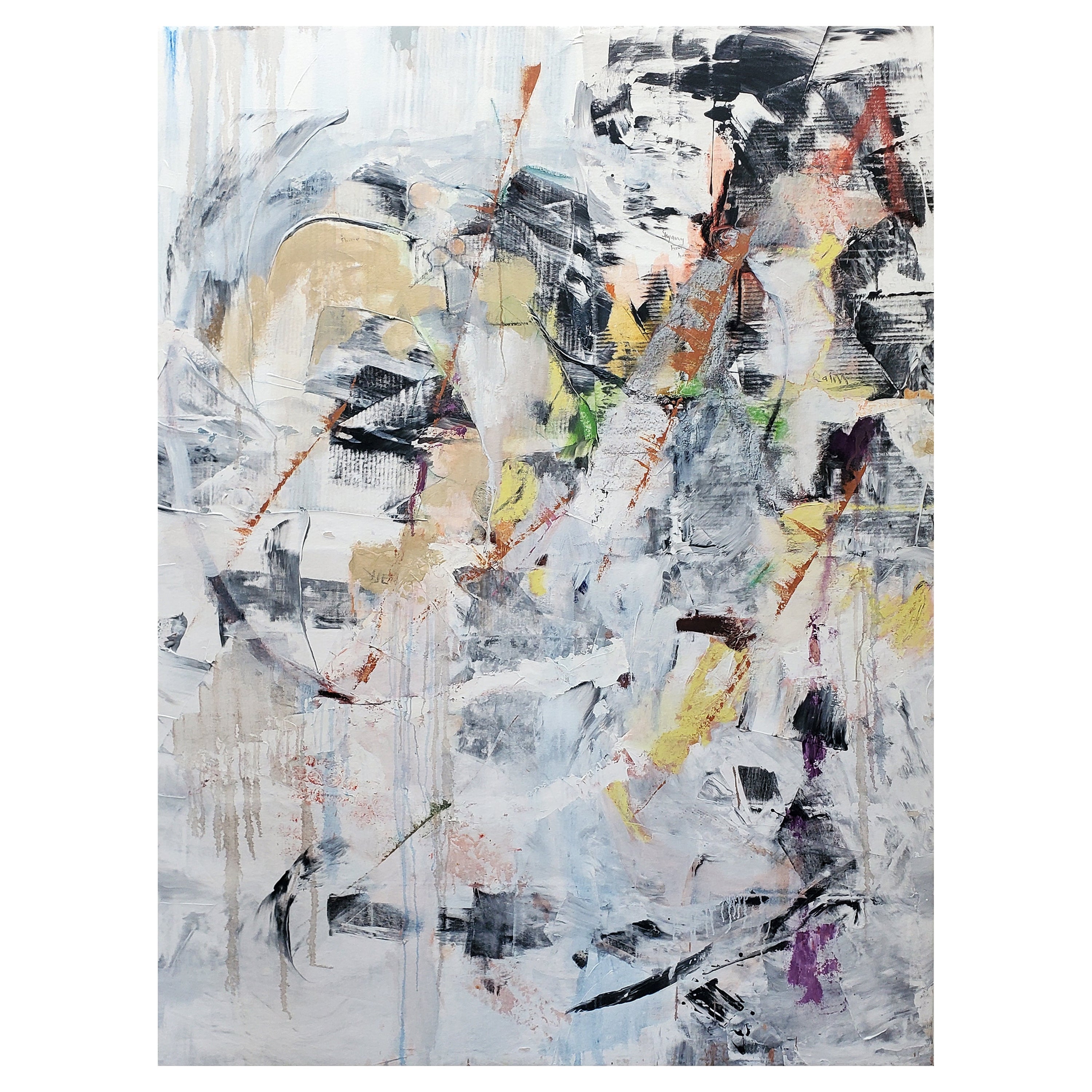 "Sarasota Finches, " 2022 A Large Abstract Oil Painting by Kathi Robinson Frank