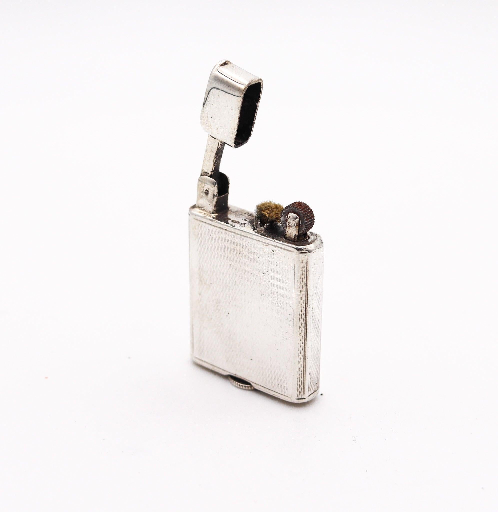 Art Deco SARASTRO 1929 Pforzheim Deco Everest Pocket Lighter In .925 Sterling Silver