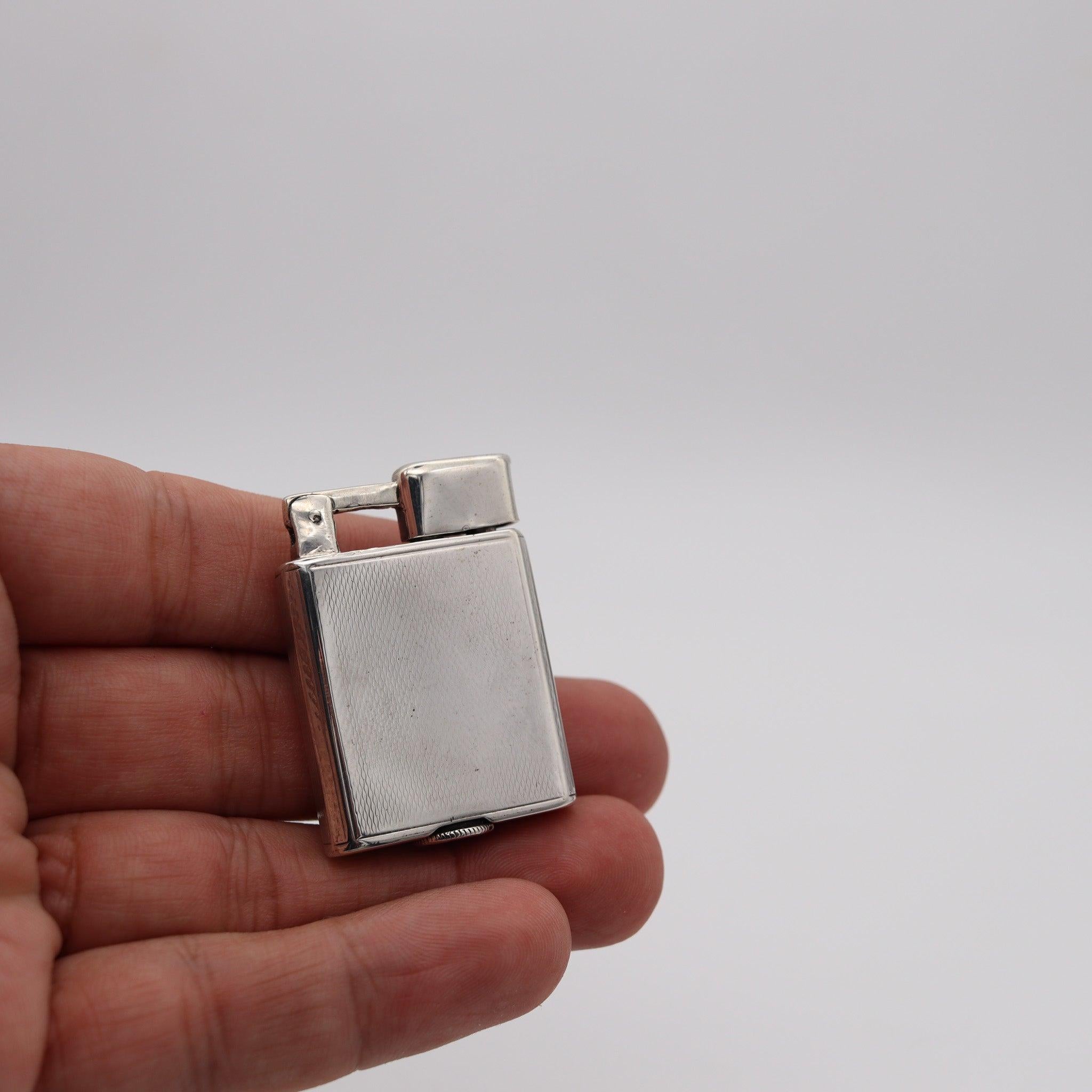 Hand-Crafted SARASTRO 1929 Pforzheim Deco Everest Pocket Lighter In .925 Sterling Silver
