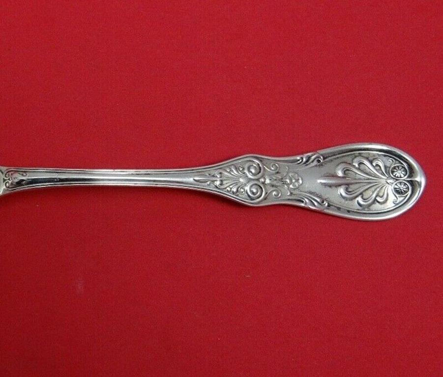 Sterling silver salad fork with wavy tines, 6 1/4