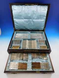 Saratoga by Tiffany Sterling Silver Flatware Set Service 88 Pieces Fitted Chest
