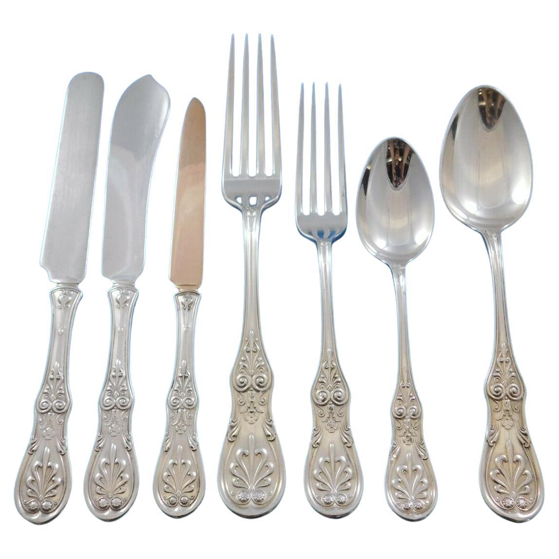 Saratoga by Tiffany Sterling Silver Flatware Set Service 88 Pieces Fitted Chest For Sale