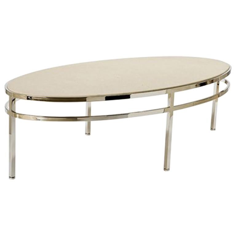 Saratoga Coffee Table with Natural Stone Top by Powell & Bonnell For Sale