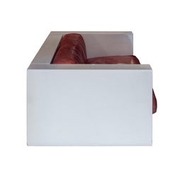 'Saratoga' Leather Sofa by Massimo e Lella Vignelli from Poltronova