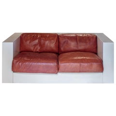 'Saratoga' Leather Sofa by Massimo e Lella Vignelli from Poltronova