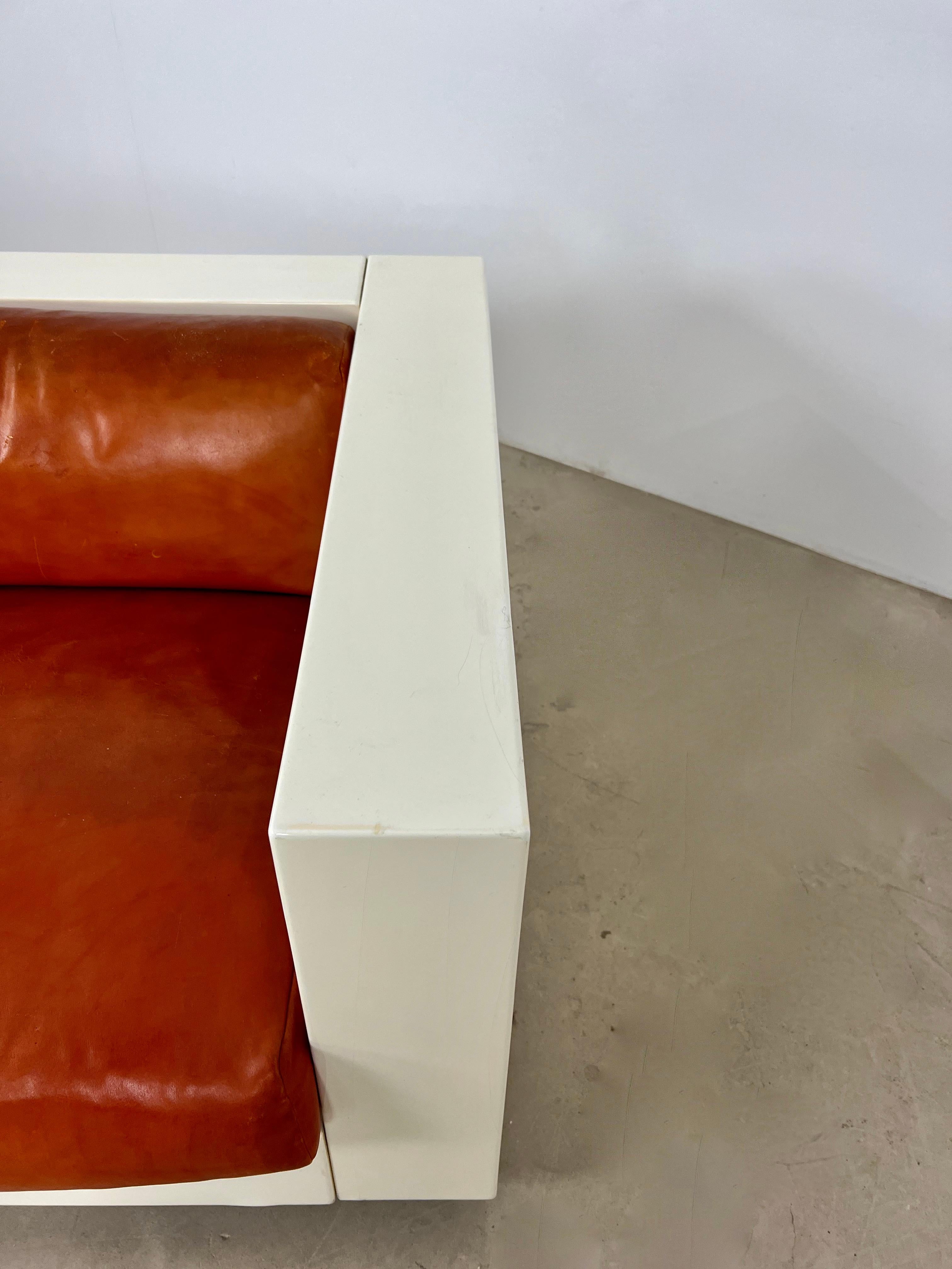 Leather Saratoga Sofa by Massimo & Lella Vignelli for Poltronova, 1960s