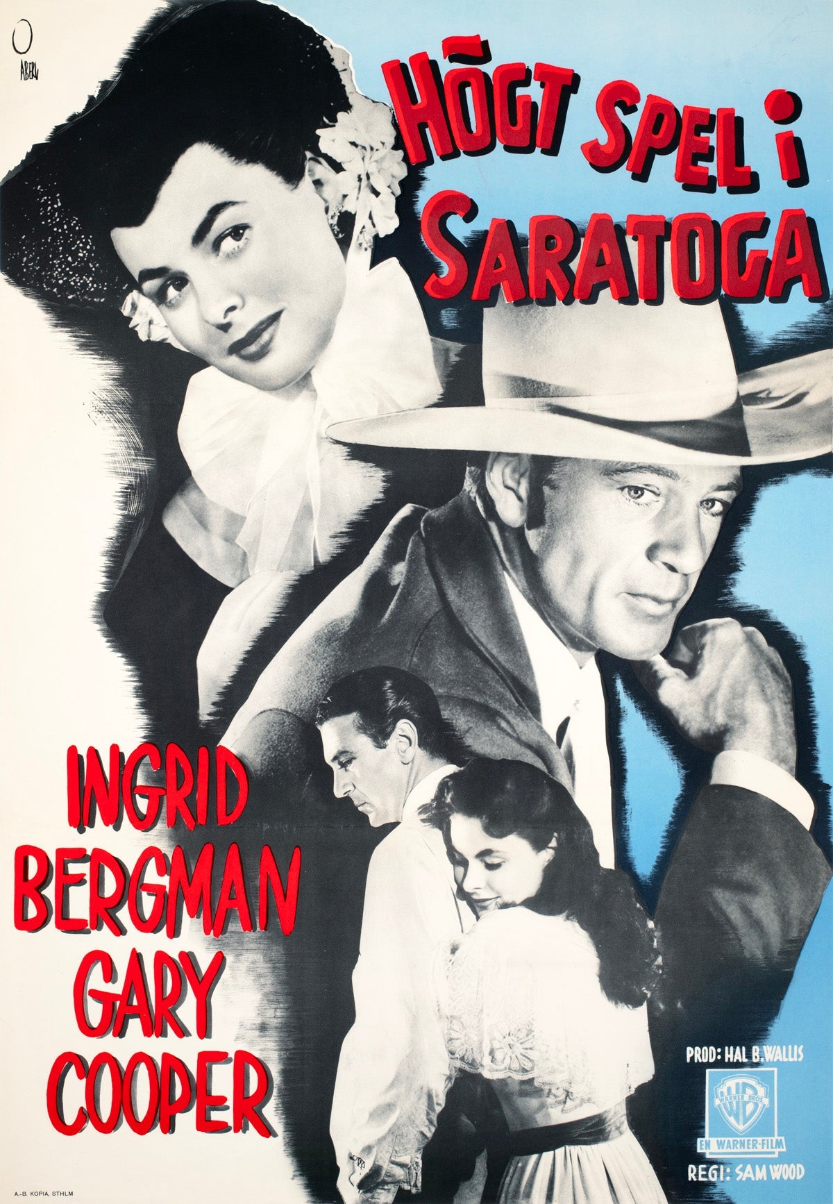 Cartel de la película sueca «Saratoga Trunk» de 1946, de Gösta Åberg en venta