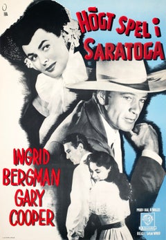 Saratoga Trunk 1946 Swedish Film Poster, Gösta Åberg