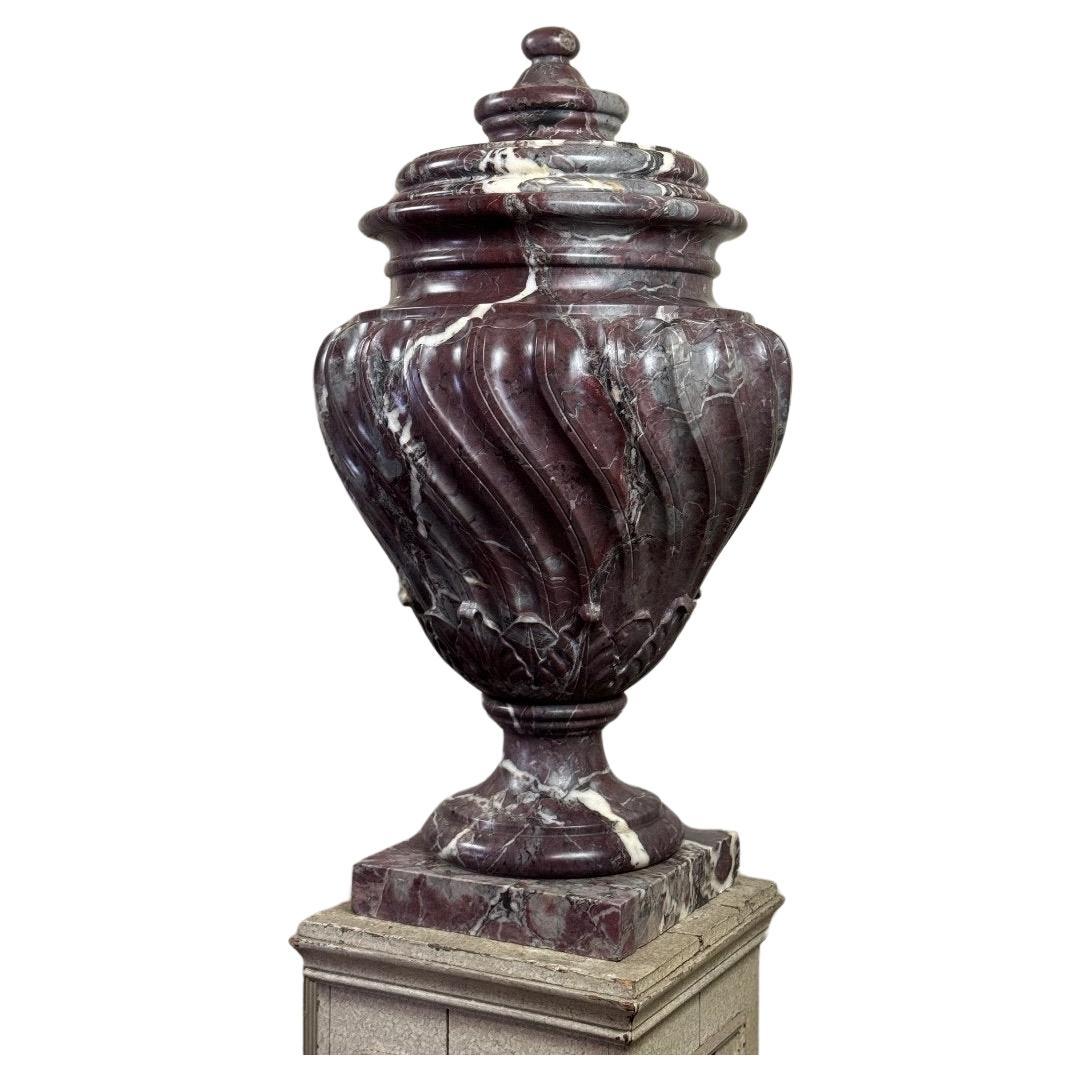 Saravezza Marble Basin The Spiral Fluted Body Topped With A Lid