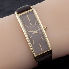 Sarcar 18 Karat Yellow Gold Hand-Winding Women's Dress Watch with Leather Band