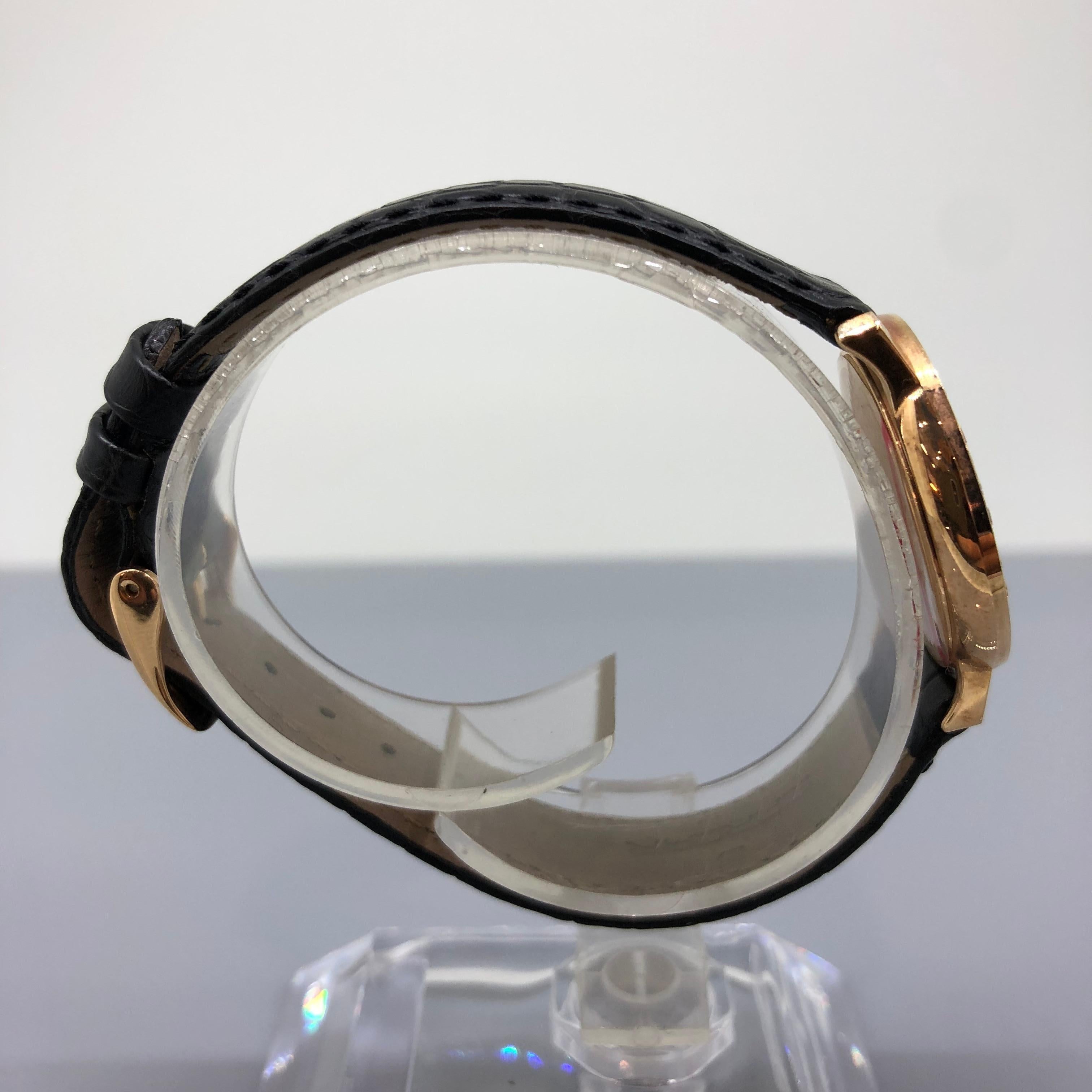 Modern Sarcar Watch 18K Rose Gold with Diamond Bezel