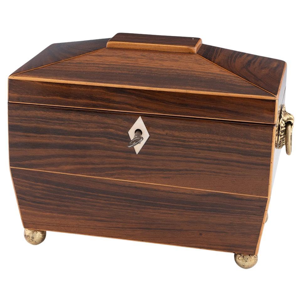 Caja de té de la Regencia con forma de sarcófago c1820