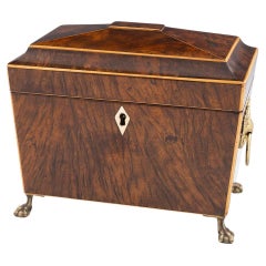 Sarcophagus Shaped Regency Tea Caddy c1820