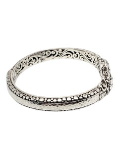 Sarda Sterling Silver Bali Scroll Hinged Cuff Bracelet #24581