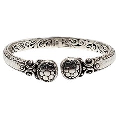 Sarda Sterling Silver Bali Scroll Hinged Cuff Bracelet #24581