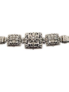 SARDA Sterling Silber Floral Panel Toggle Armband # 20228