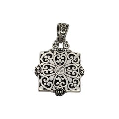 Sarda Sterling Silver Flower Medallion Pendant #16147