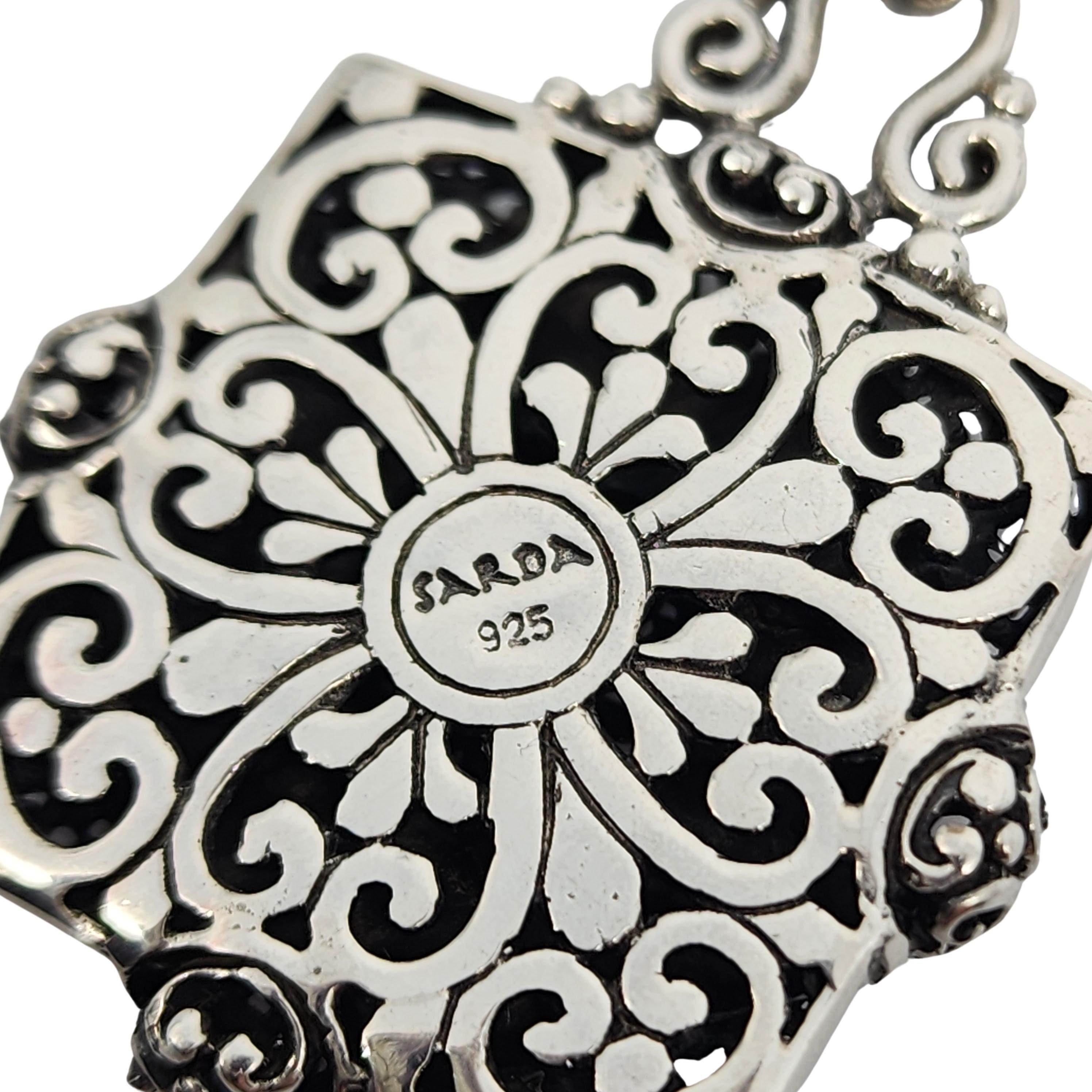 Sarda Sterling Silver Flower Medallion Pendant #16147 For Sale 1