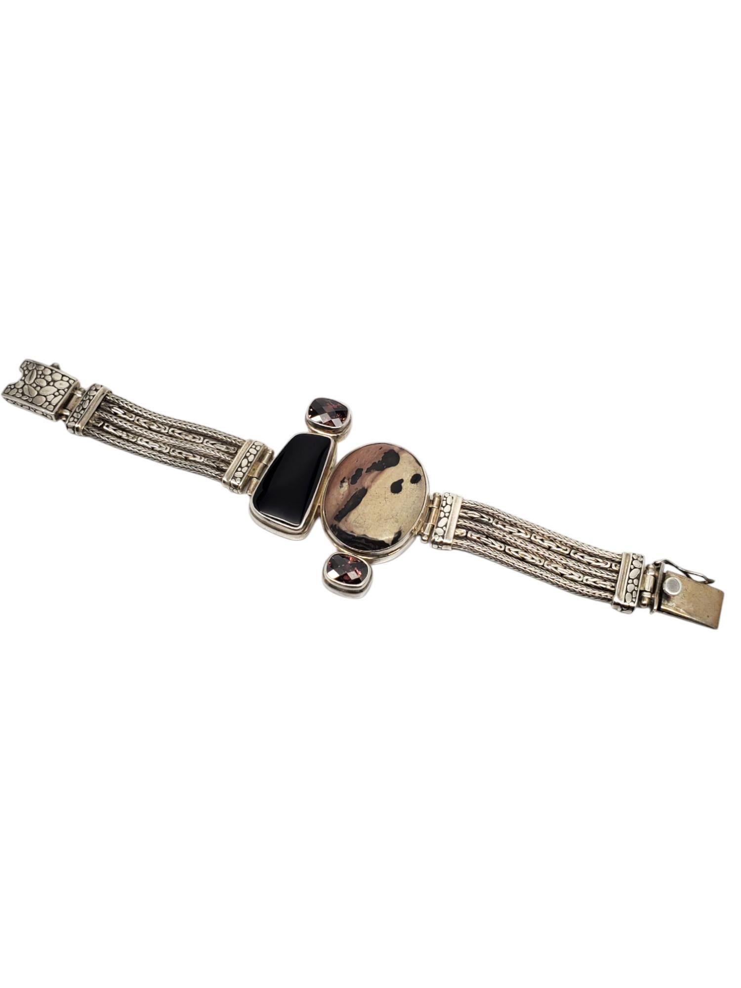 Bracciale multi gemme in argento sterling Sarda #19576 In condizioni buone in vendita a Washington Depot, CT