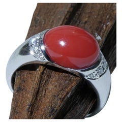 Sardegna Coral Brilliant Ring Platinum AAA+ TW Loupeclean