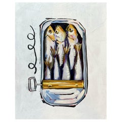 Sardinas de James Mattison, 11x14, Óleo sobre lienzo de madera, 2024