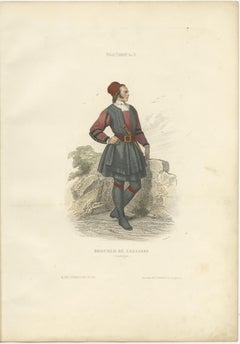 Sardinian Butcher Print Cagliari Italy 1853 by Compte-Calix – Hand-Colored Litho