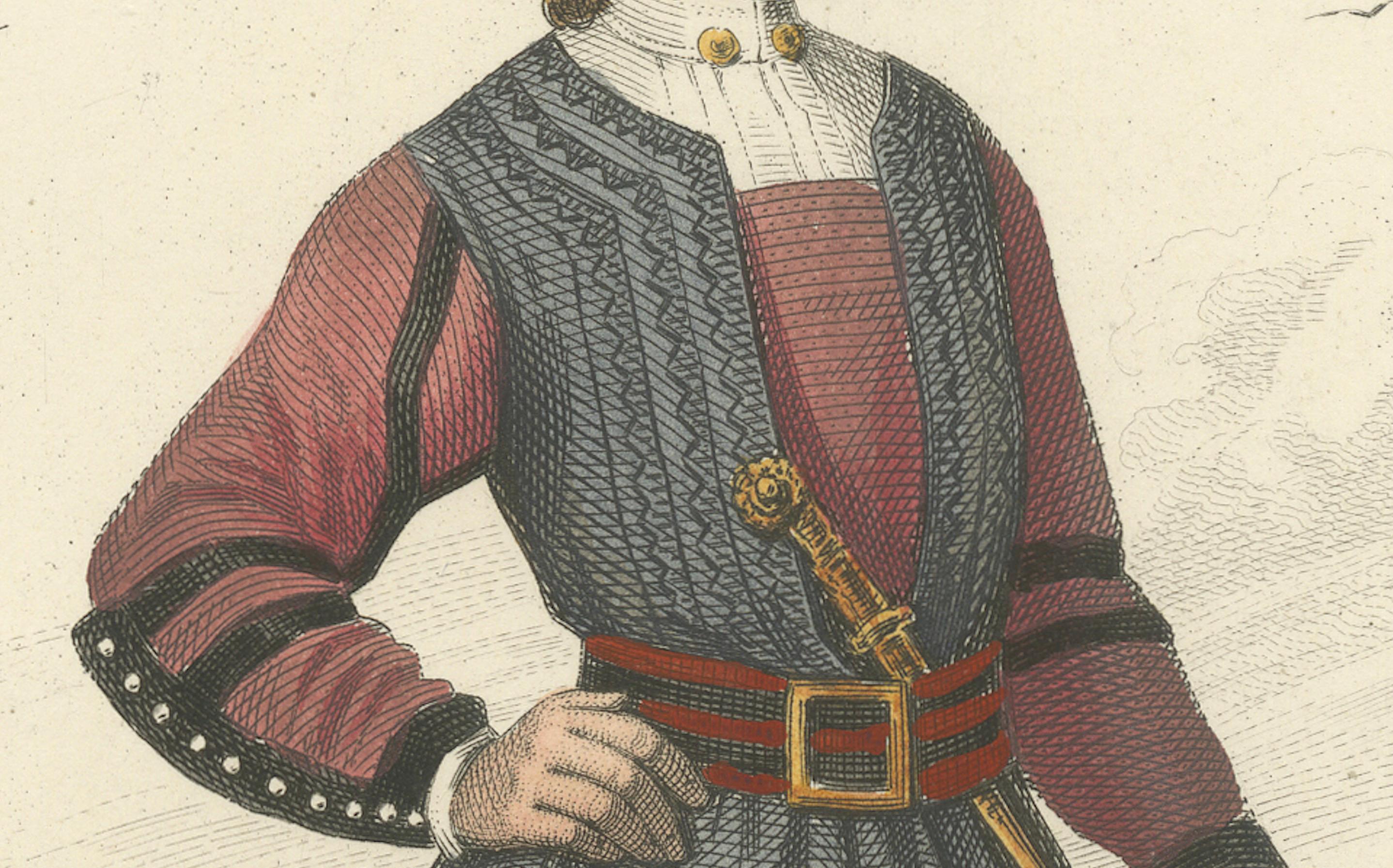 Sardischer Metzger Druck Cagliari Italien 1853 von Compte-Calix - Handkolorierte Litho im Angebot 3