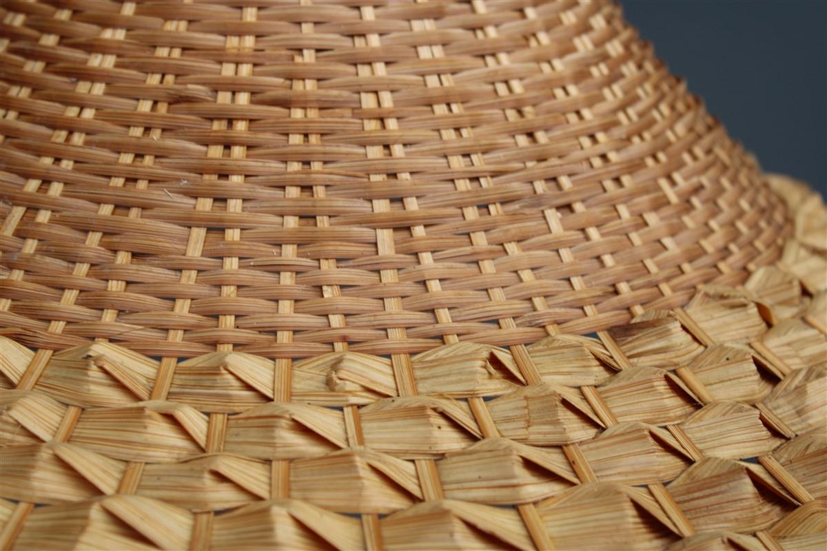 Sardinian Dome Chandelier Hand-Woven Straw Midcentuy Italy Design In Good Condition For Sale In Palermo, Sicily
