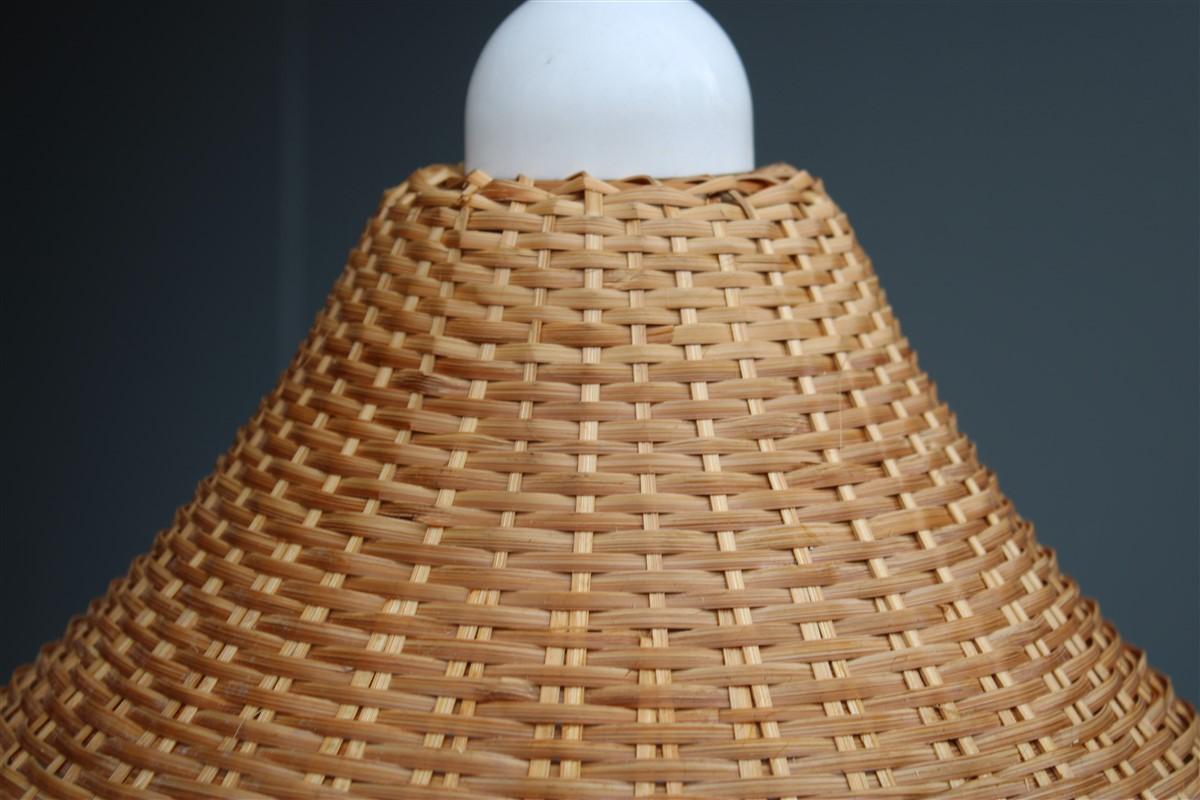 Mid-20th Century Sardinian Dome Chandelier Hand-Woven Straw Midcentuy Italy Design For Sale