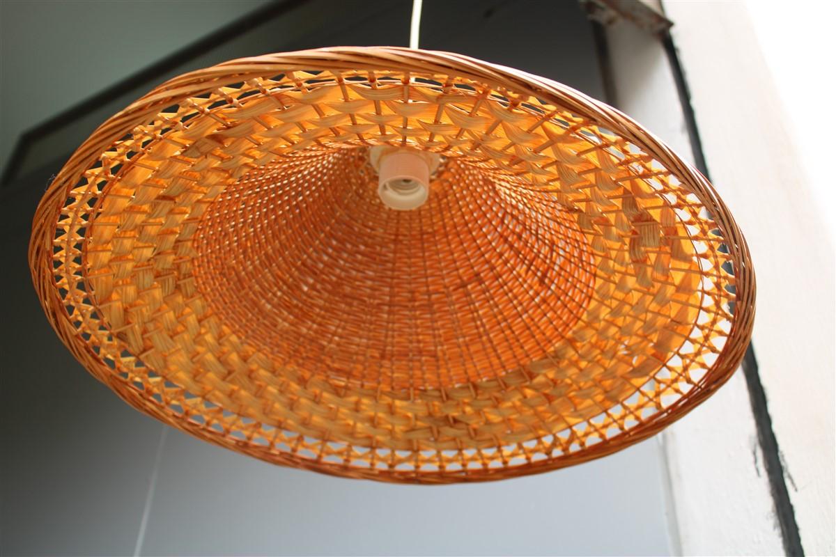 Sardinian Dome Chandelier Hand-Woven Straw Midcentuy Italy Design For Sale 1