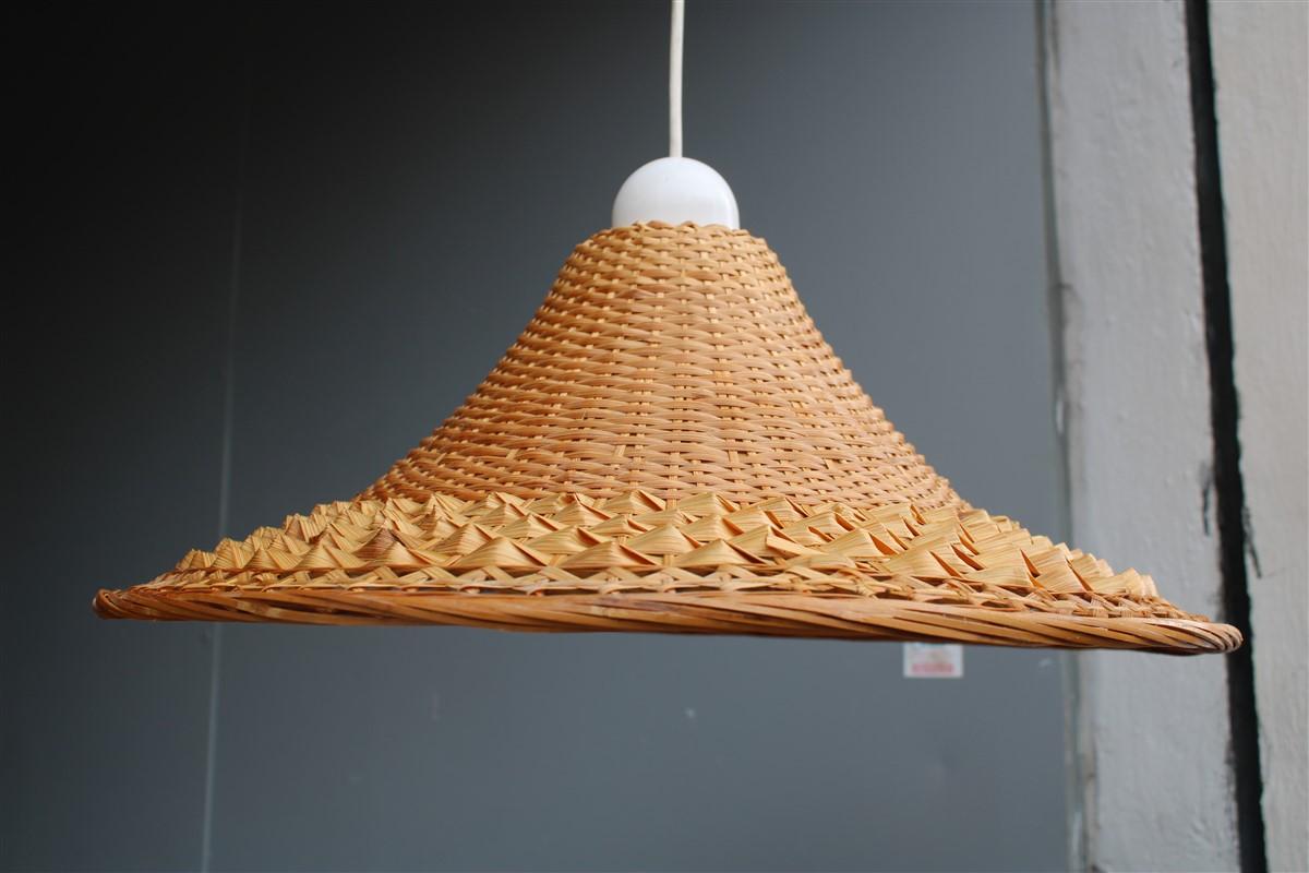 Sardinian Dome Chandelier Hand-Woven Straw Midcentuy Italy Design For Sale 3