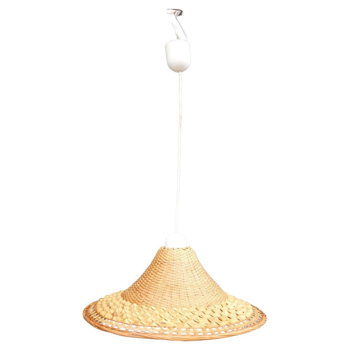 Sardinian Dome Chandelier Hand-Woven Straw Midcentuy Italy Design For Sale