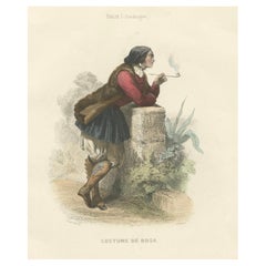 Sardinian Man – Bosa Italy, Compte-Calix Hand-Colored Print 1853