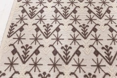 "Sardinian" Modern Flatweave Ivory With Charcoal Cotton Rug by Doris Leslie Blau