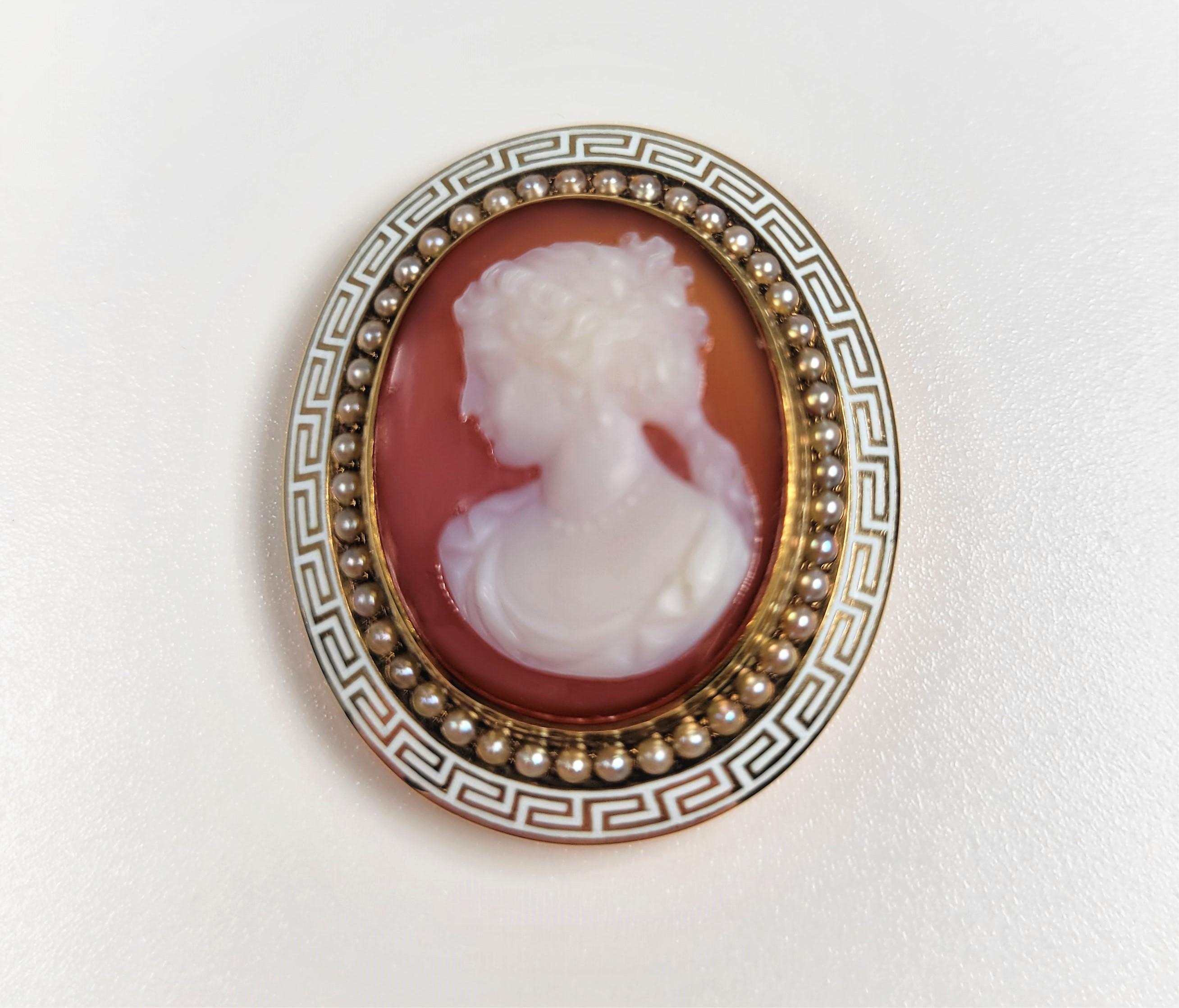 cameo brooch with pearls