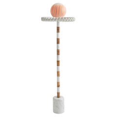 Sare Lamp in Amber by Merve Kahraman, Marble Milk Glass & Hand-Painted Glass