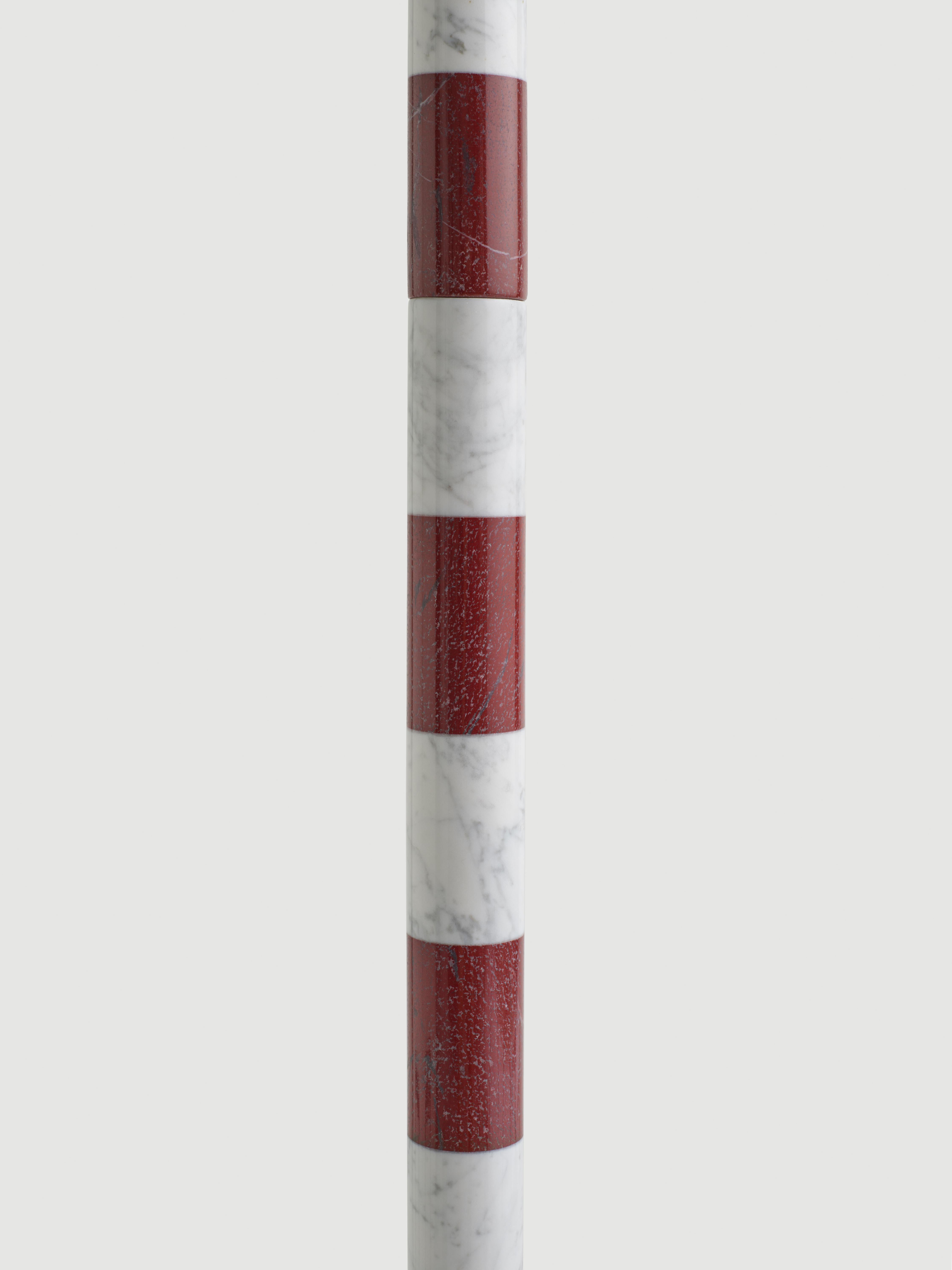 Contemporary Sare Lamp in Cherry by Merve Kahraman, Marble Milk Glass & Hand-Painted Glass For Sale