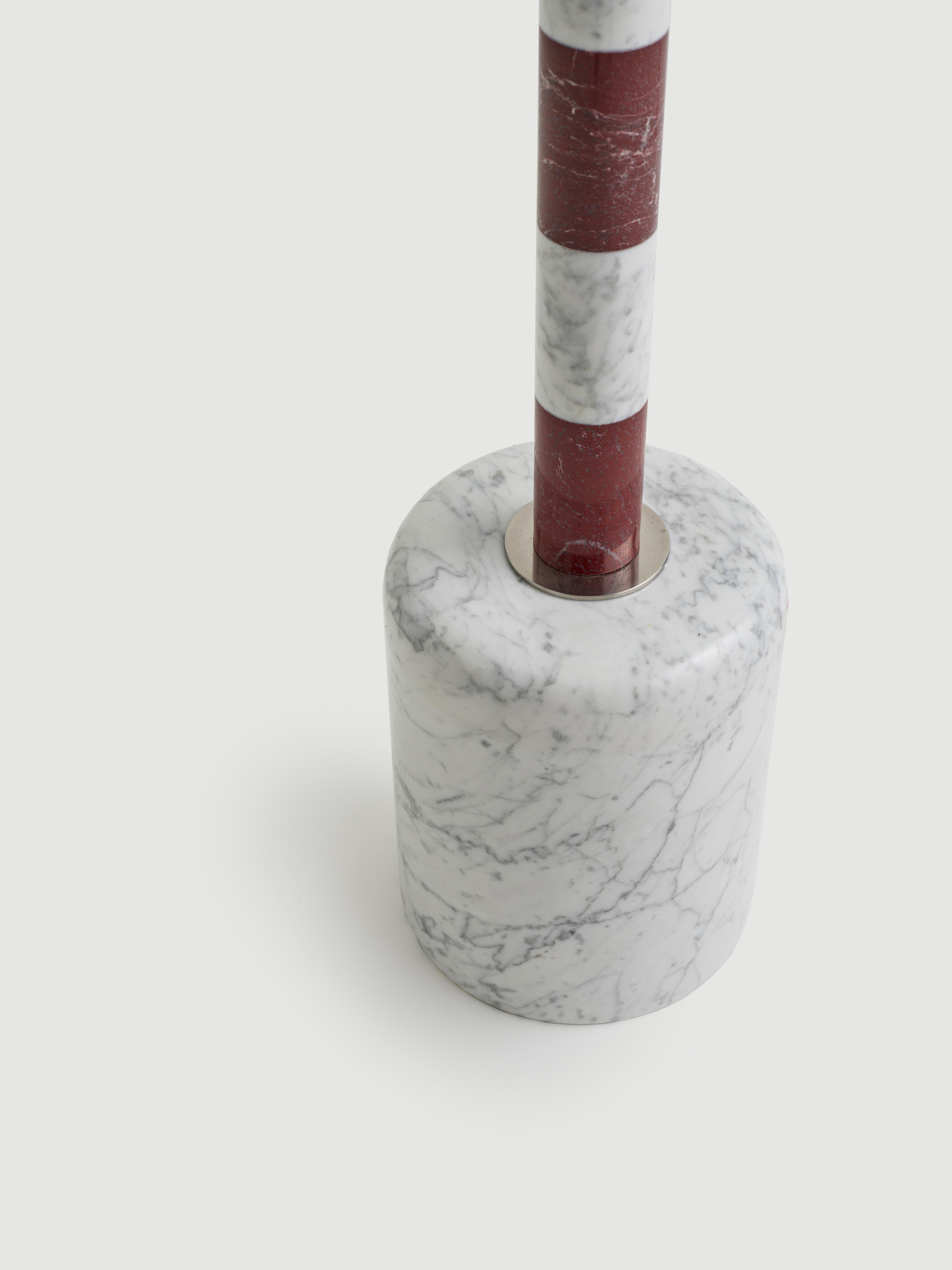 Sare Lamp in Cherry by Merve Kahraman, Marble Milk Glass & Hand-Painted Glass For Sale 1